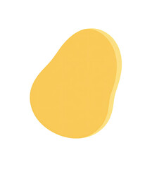 A cartoon image depicting a smooth, yellowish-tan, potato-like shape against a stark black background