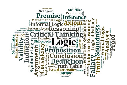 Logic Word Cloud. Core Concepts of Formal Reasoning and Analytical Philosophy