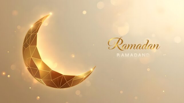 Ramadan Kareem islamic design crescent moon with mosque dome. Ramadan Kareem. Luxury concept design