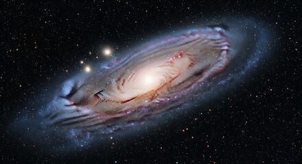 Spiral Galaxy with Stars in Space