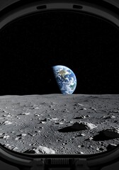 Earth from Lunar Module Window in Space