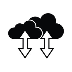Cloud Migration Arrows Vector Illustration