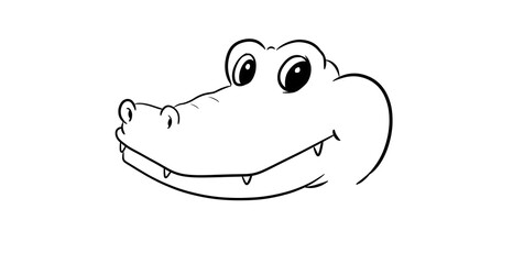 crocodile head cartoon digital drawing illustration isolated