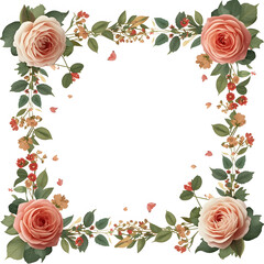 Romantic Vintage Rose Wreath with Delicate Green Leaves