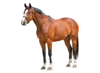 Obraz premium Brown horse isolated on white isolated on transparent background