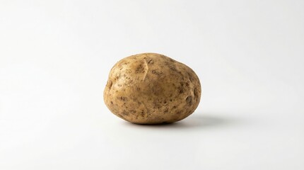 Fototapeta premium Single russet potato on white background