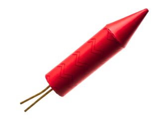 Red conical object with wires isolated on transparent background