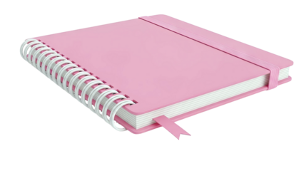 Pink Spiral Bound Notebook with Elastic Closure and Bookmark