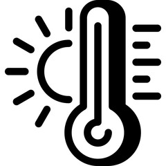 High temperature hot weather thermometer icon