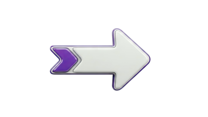 3D White and Purple Arrow Icon