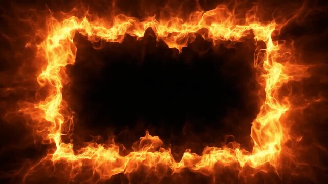 Flickering fire frame animation, dynamic abstract footage representing heat and energy.