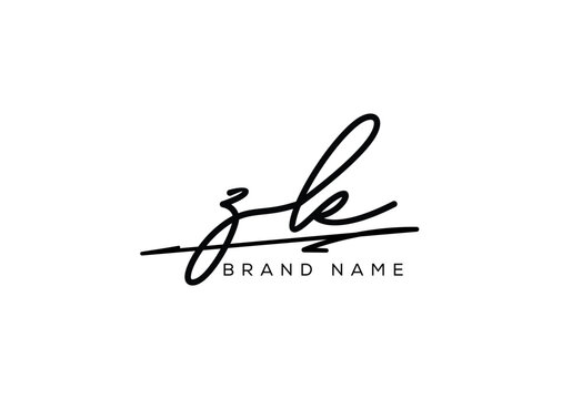 ZK letter elegant cursive beauty handwriting logo. symbol design| typography logo| creative mark| corporate identity| signature logo.