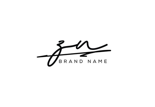 ZN letter elegant cursive beauty handwriting logo. symbol design| typography logo| creative mark| corporate identity| signature logo.