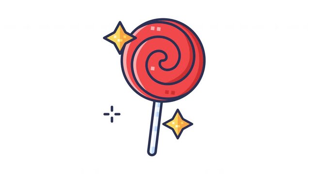 Candy Animated Icon. Seamless Looping