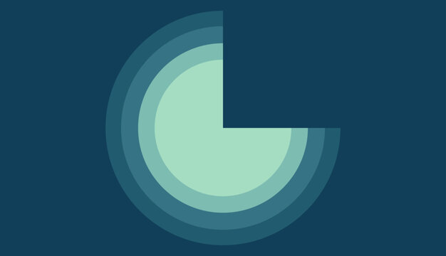 abstract layered paper cut background quarter circle shape