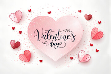 Happy Valentine&rsquo;s Day Handwritten Calligraphy Typography Poster Vector Illustration