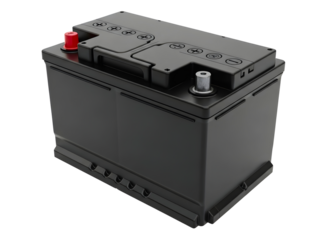 Car battery isolated on white isolated on transparent background