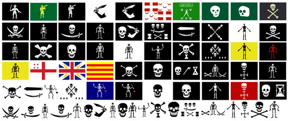 Historic Piracy Skulls and Symbols
