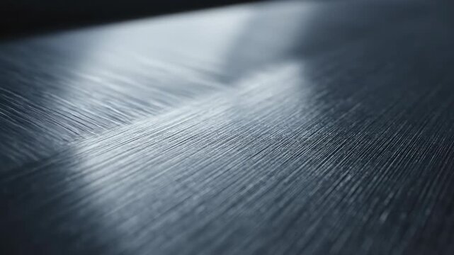Brushed Metal Texture: A close-up shot revealing the intricate texture of brushed metal. Its surface showcases subtle, parallel lines that reflect light.