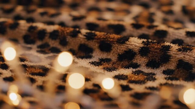 Luxurious Leopard Print Texture with Bokeh: Experience the elegance of this animal print design.