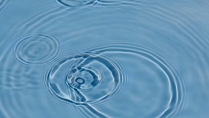 Water drop splash ripple background with blue liquid surface texture