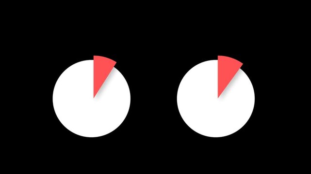 9 percent and 10 percent data representation from a pie chart 4k alpha channel