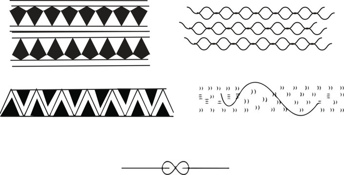 Polynesian Armband Tattoo Stencil. Pattern Samoan Design