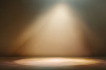 Obraz premium A spotlight illuminates a room's center. Soft light, muted colors, and gradients enhance the space