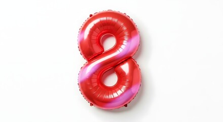 A vibrant red and pink infinity symbol on a white background