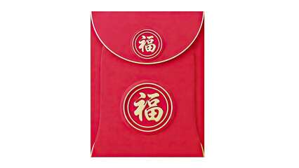 Red Chinese New Year Envelope with Gold Fu Character