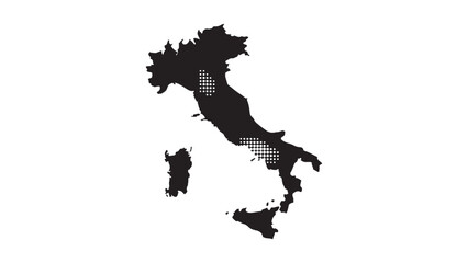  Italy country map silhouette vector illustration with detailed border for geographic design, European cartography projects, and international educational presentations