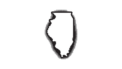 Illinois state outline map silhouette vector illustration with detailed border for geographic design, cartography projects, and educational presentations
