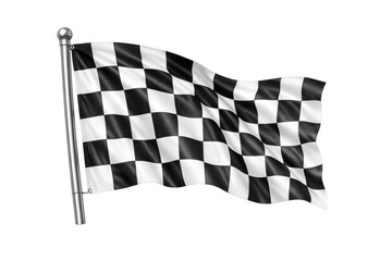 Naklejka premium Checkered flag, representing racing, victory, and the finish line, waving against a transparent background