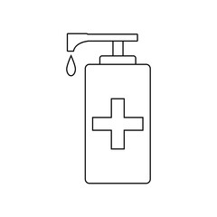 vector flat health icon place, disinfectant bottle
