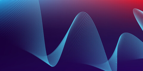 Blue purple red gradient mesh abstract background with wavy blended lines nice for wallpaper or banner eps10