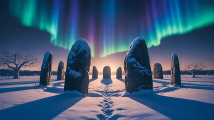 winter landscape with snow