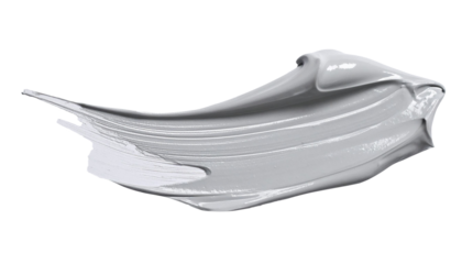 textured abstract grey paint stroke isolated on transparent background, png