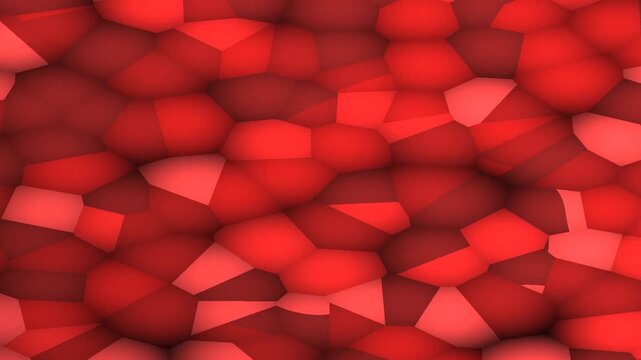Abstract Red Hexagonal Pattern with Dynamic Lighting and Depth Effect