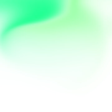 Abstract green gradient shapes fluid design on transparent background
