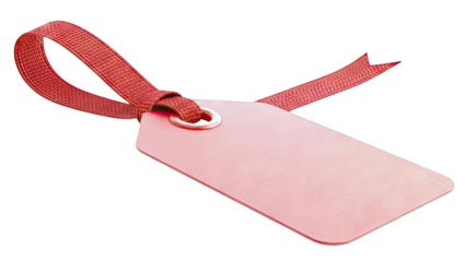 Red Blank Tag with Red Ribbon and Eyelet