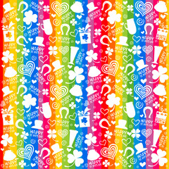 Seamless St.Patrick's day background. Light Multicolor. An elegant bright illustration with gradient.   Good for textile fabric design, wrapping paper, website wallpapers, textile, Vector illustration