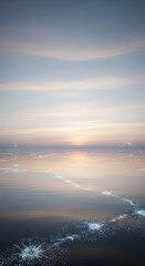 Fototapeta premium Celestial glow illuminates water surface during tranquil twilight hour