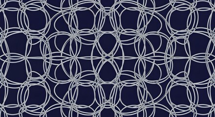 Japanese Shippo Interlocking Circles Geometric Seamless Pattern