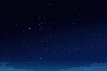 Fototapeta premium A digital painting of a dark night sky filled with small, bright stars and a few low clouds