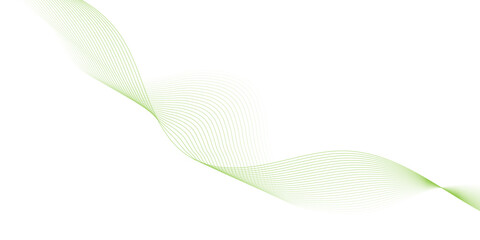 Fototapeta premium abstract green wave line background, dots on a whit clean and fresh background, abstract wave line element for design, template for advertising computer background.