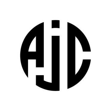 A black circular logo featuring the stylized white letters AJC intertwined within its shape, creating a modern monogram.