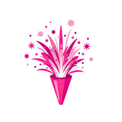 Abstract floral explosion bright pink and purple colors festive design