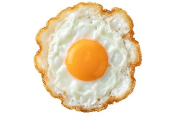 Thai Style Crispy Fried Egg Isolated on White Background