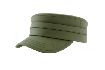 Green military cap on black army uniform isolated on a transparent background