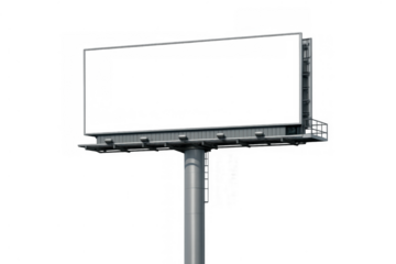 Blank advertising billboard mockup with copy space on transparent background illustrating outdoor promotion